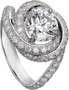 Trinity Ruban solitaire, brilliant-cut diamond, paved  Trinity Ruban solitaire, brilliant-cut diamond, paved