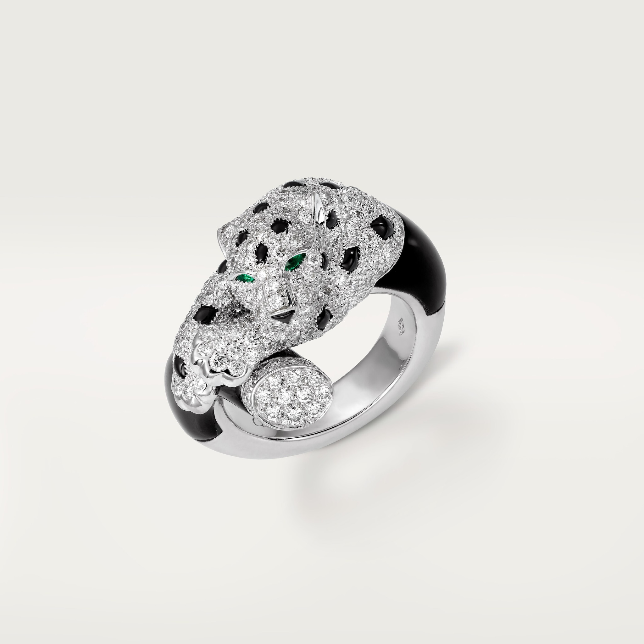 Panth&egrave;re de Cartier美洲豹戒指，縞瑪瑙，鋪鑲鑽石，圖片1