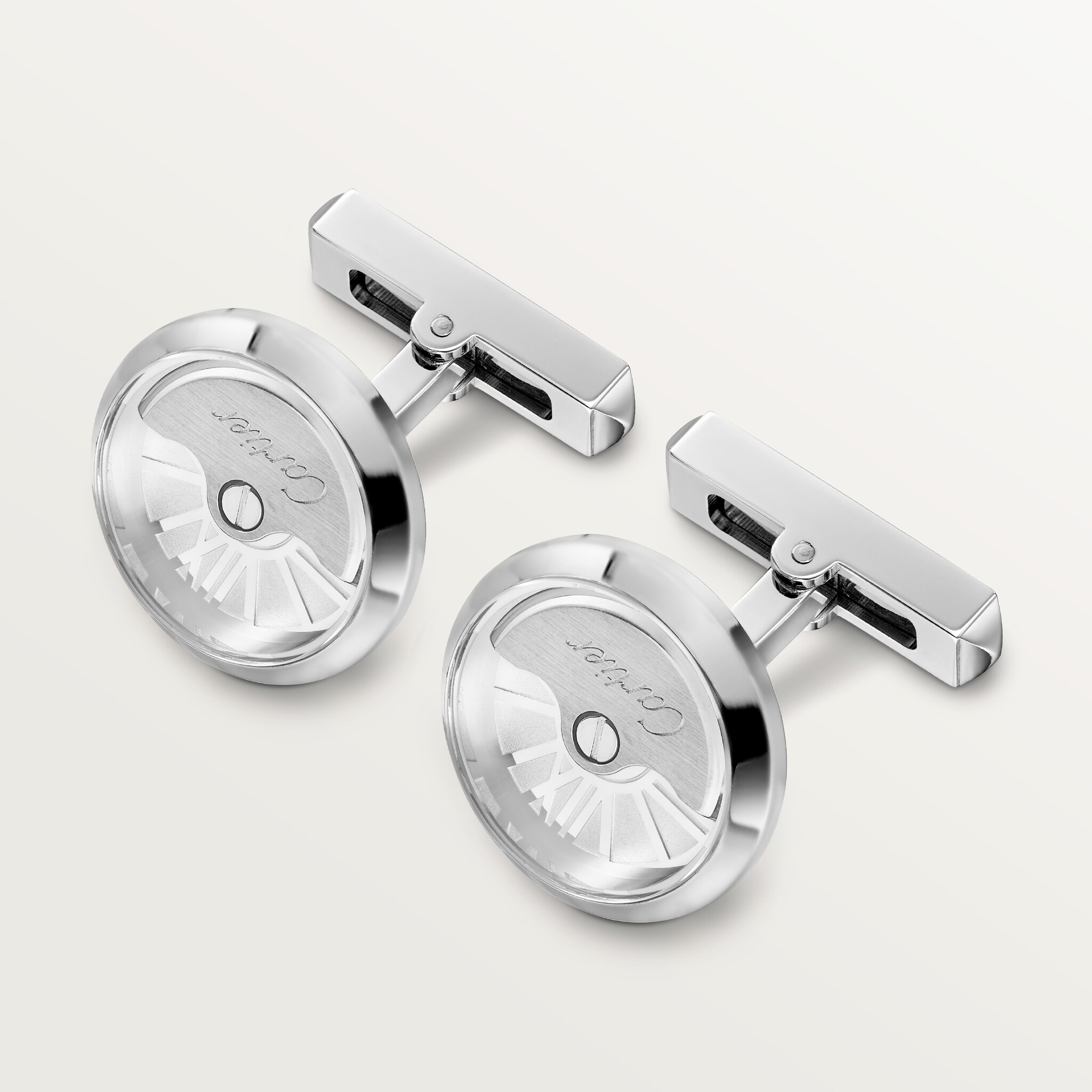Cartier シルバー カフリンクス CROG000116 - Oscillating weight cufflinks - Palladium-finish