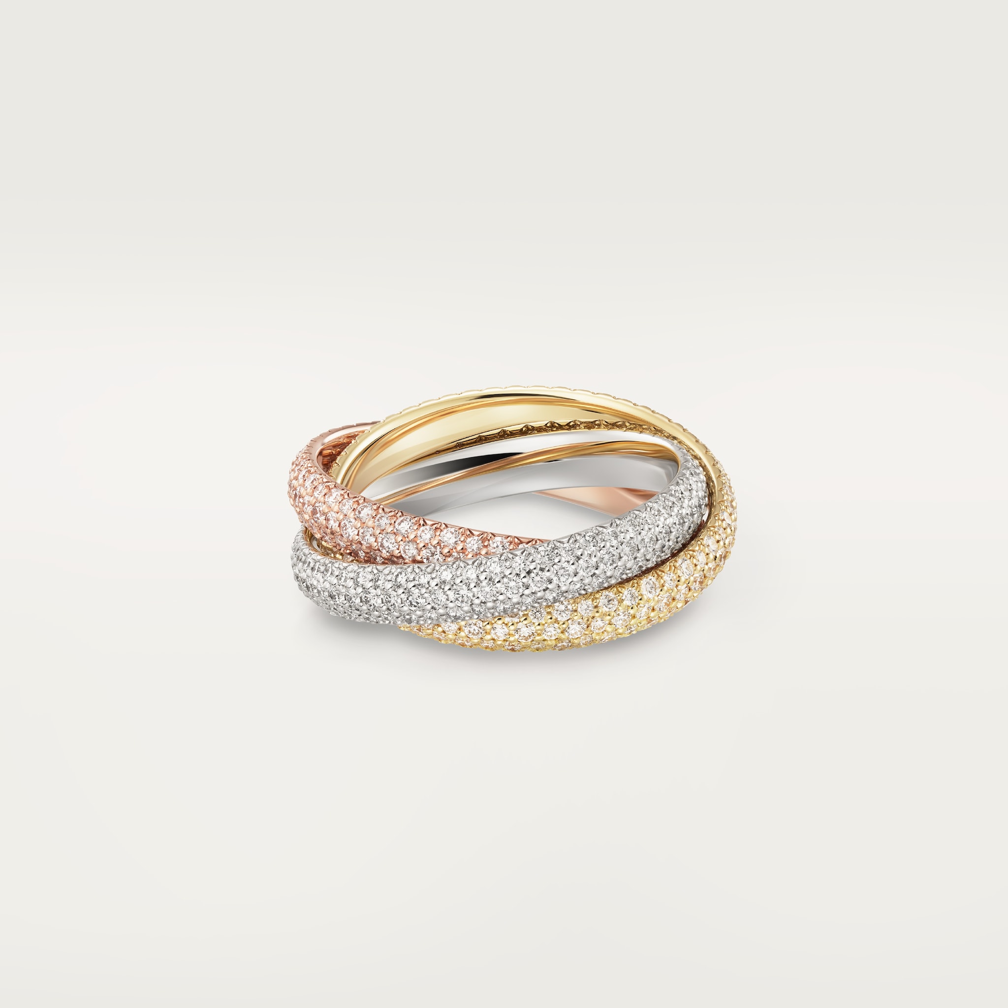 Trinity ring, classic model, paved