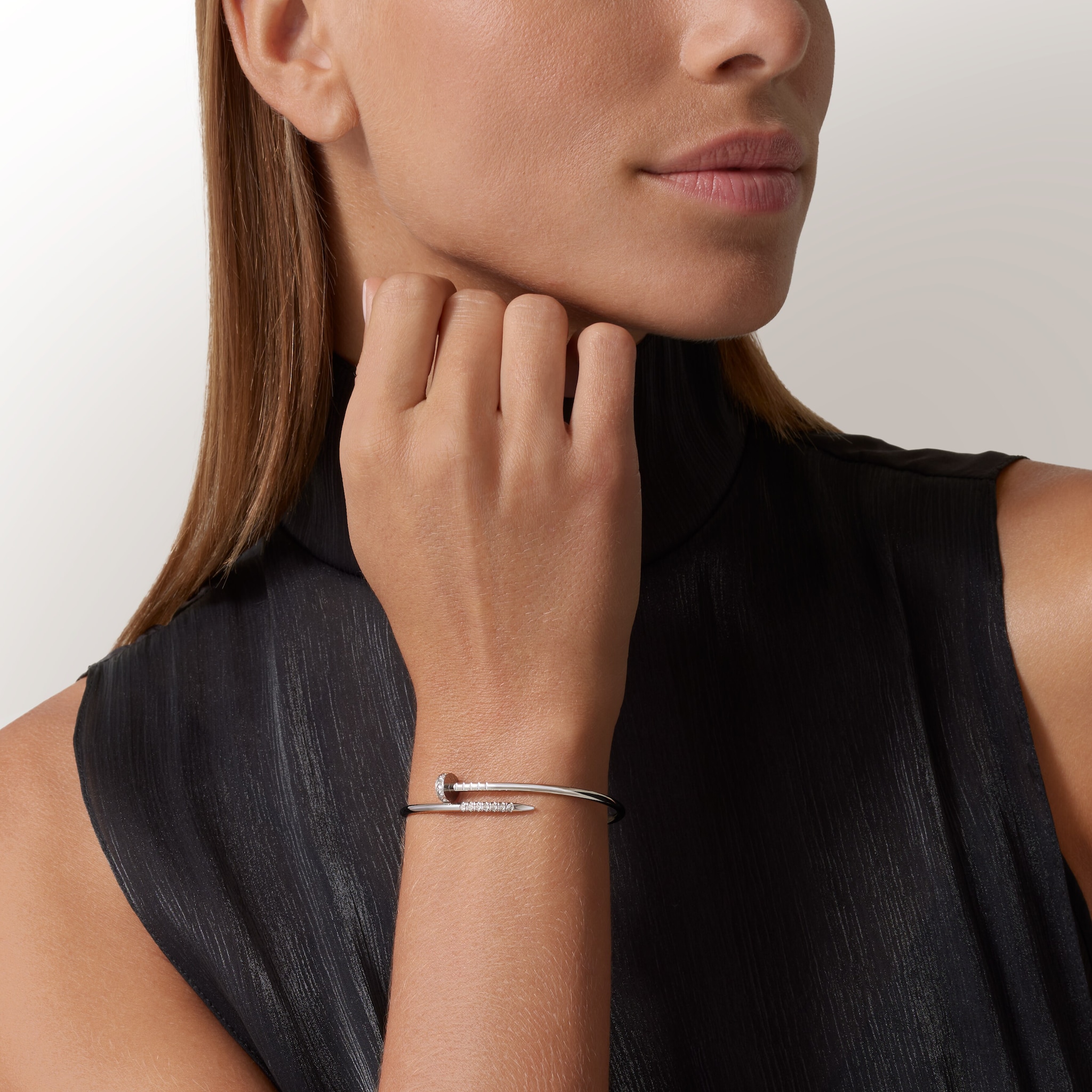 Juste un Clou bracelet, small model, reverse-set diamonds