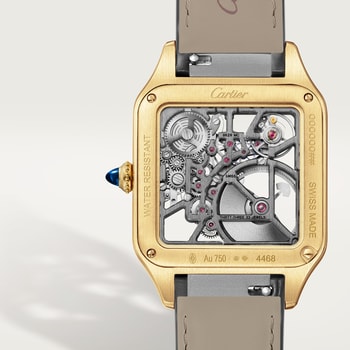 Santos-Dumont skeleton watch equipped with a micro-rotor Santos-Dumont skeleton watch equipped with a micro-rotor