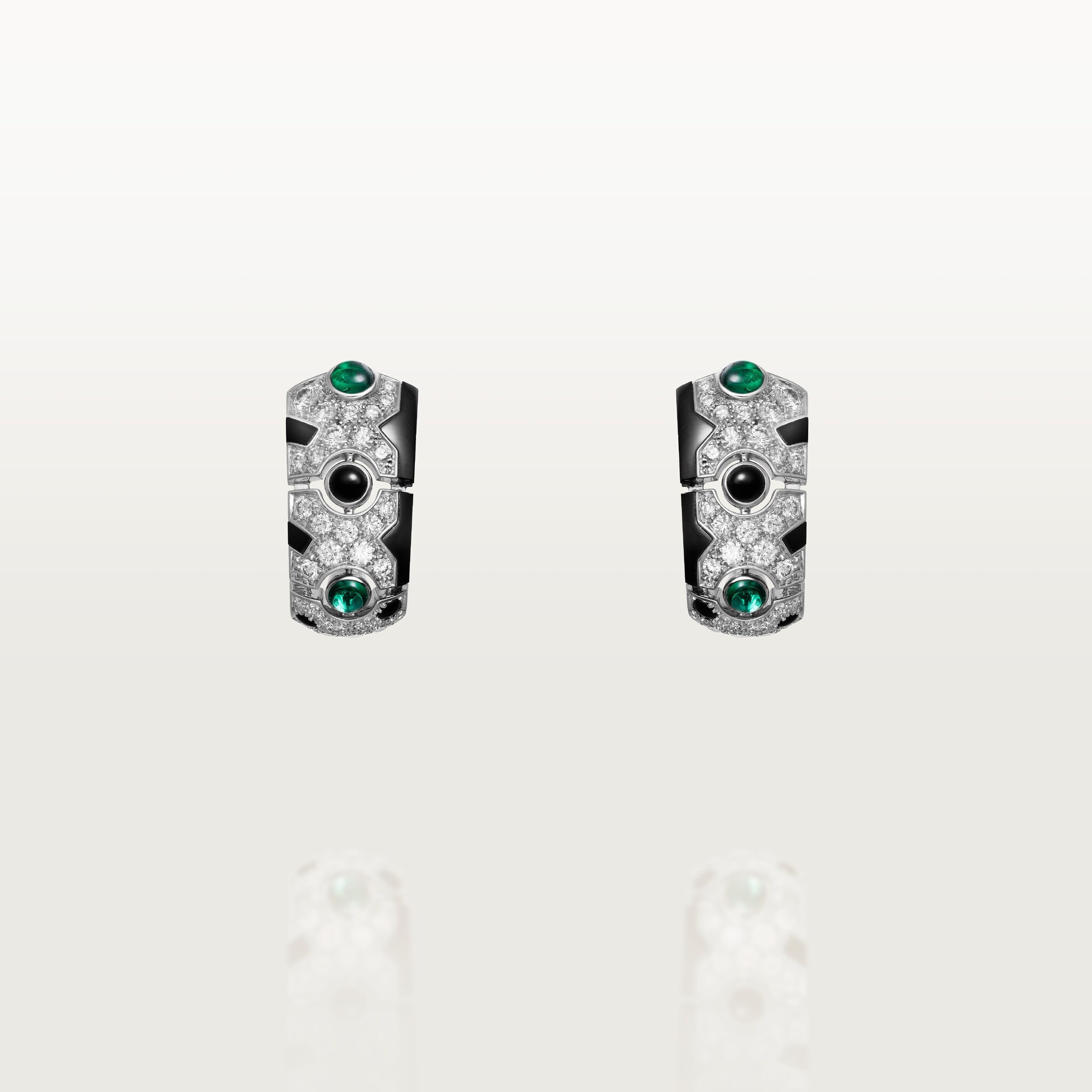 Panth&egrave;re de Cartier earrings, emeralds, paved