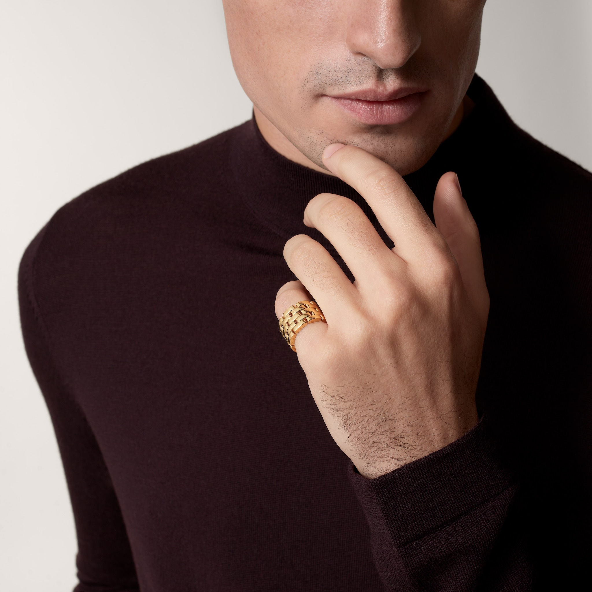 Maillon Panth&egrave;re ring, five rows