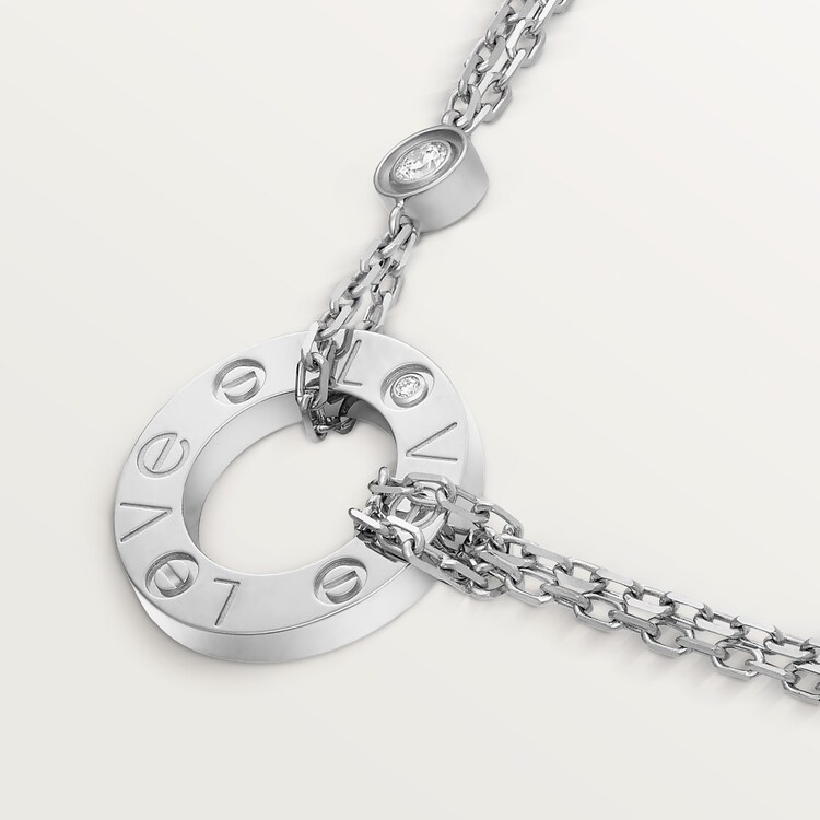 CRB7219400 LOVE necklace 2 diamonds White gold diamonds