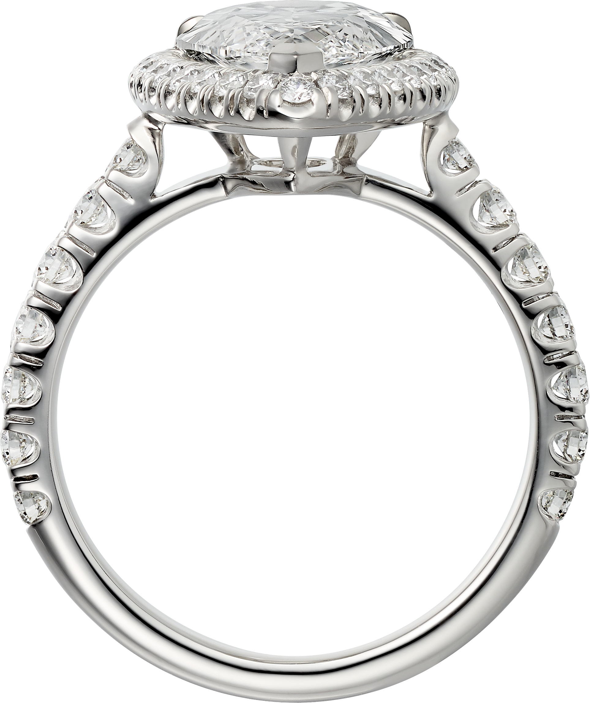 5 صورة ،خاتم سوليتير "كارتييه دِستينيه"، ماسة بشكل الكمثرى، مرصوف 