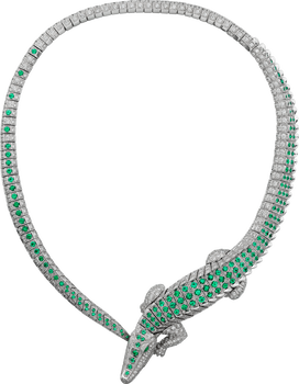 Faune et Flore de Cartier necklace, emeralds, paved  Faune et Flore de Cartier necklace, emeralds, paved