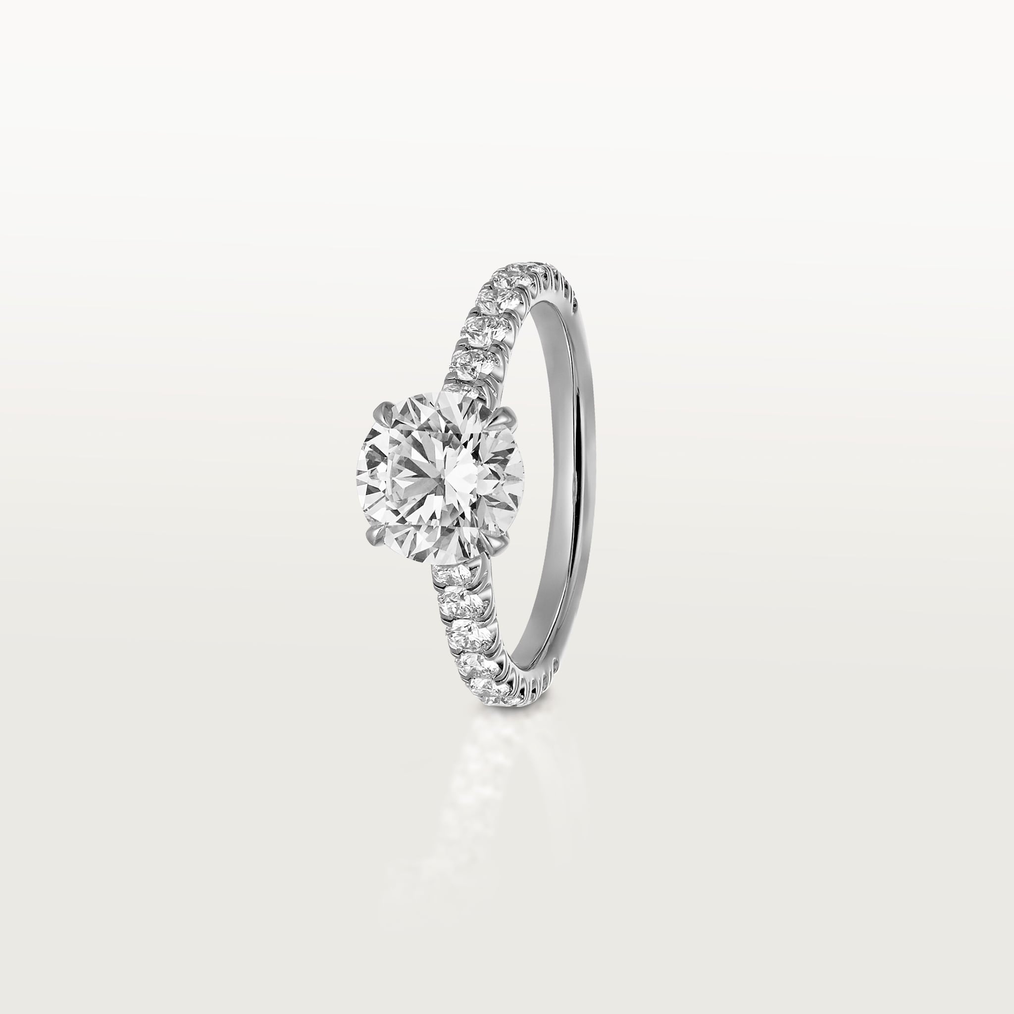 1895 solitaire, brilliant-cut diamond, paved , image 1