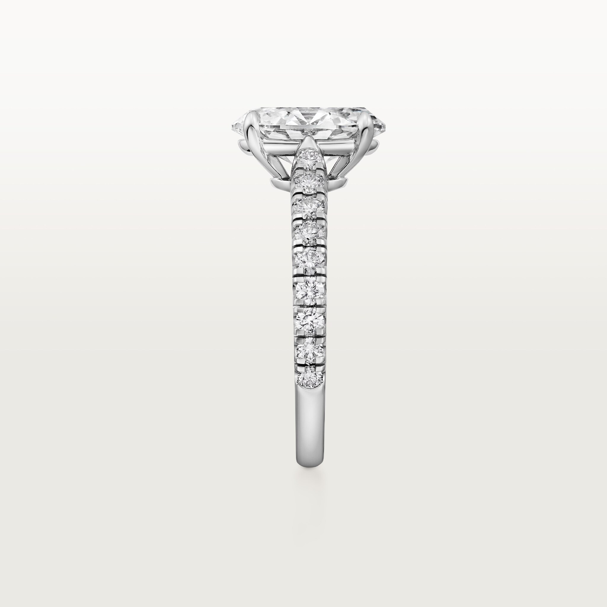 1895 solitaire, oval-cut diamond, paved , image 8