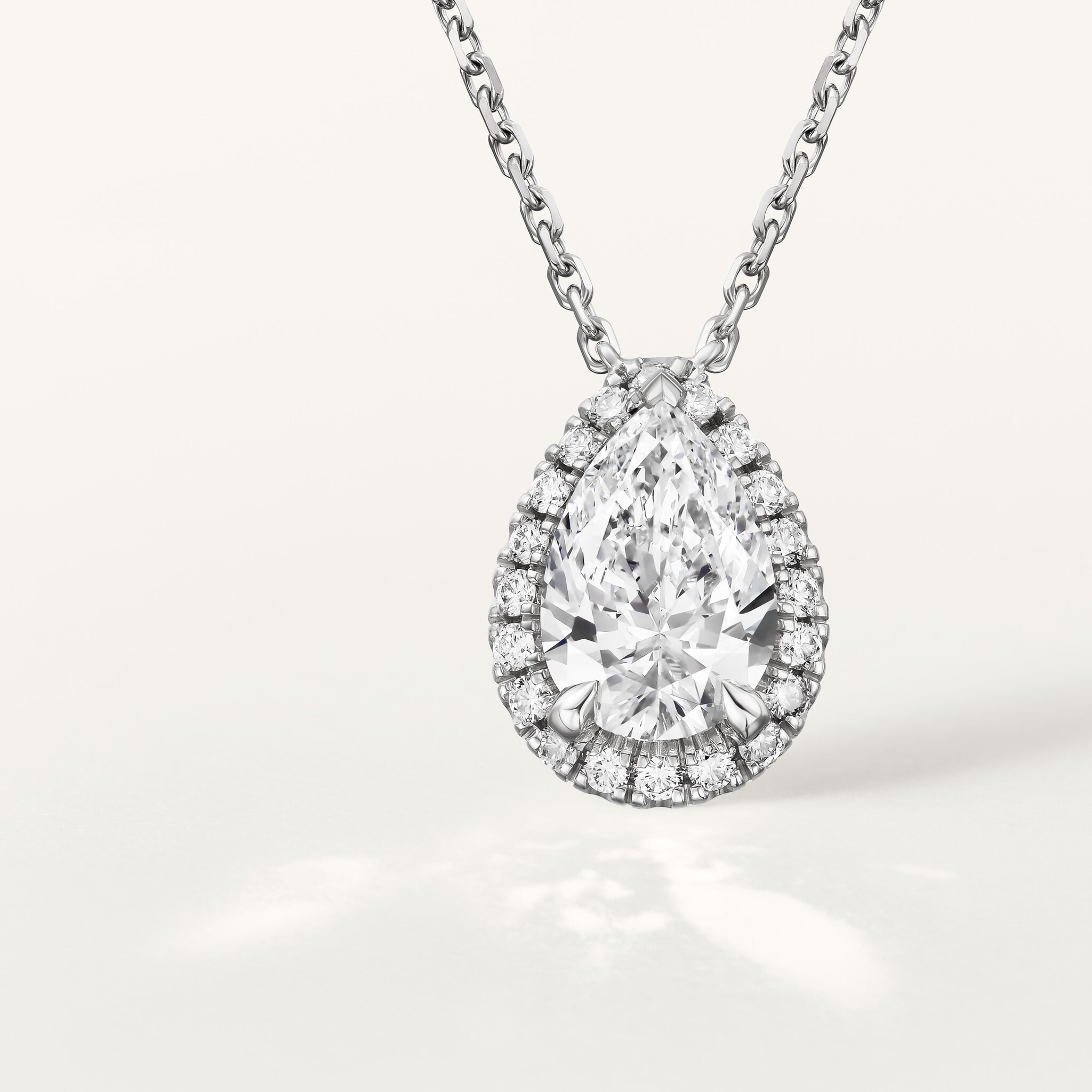Cartier Destin&eacute;e pendant, pear-shaped diamond, paved 