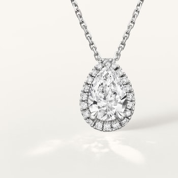 Cartier Destinée pendant, pear-shaped diamond, paved  Cartier Destinée pendant, pear-shaped diamond, paved