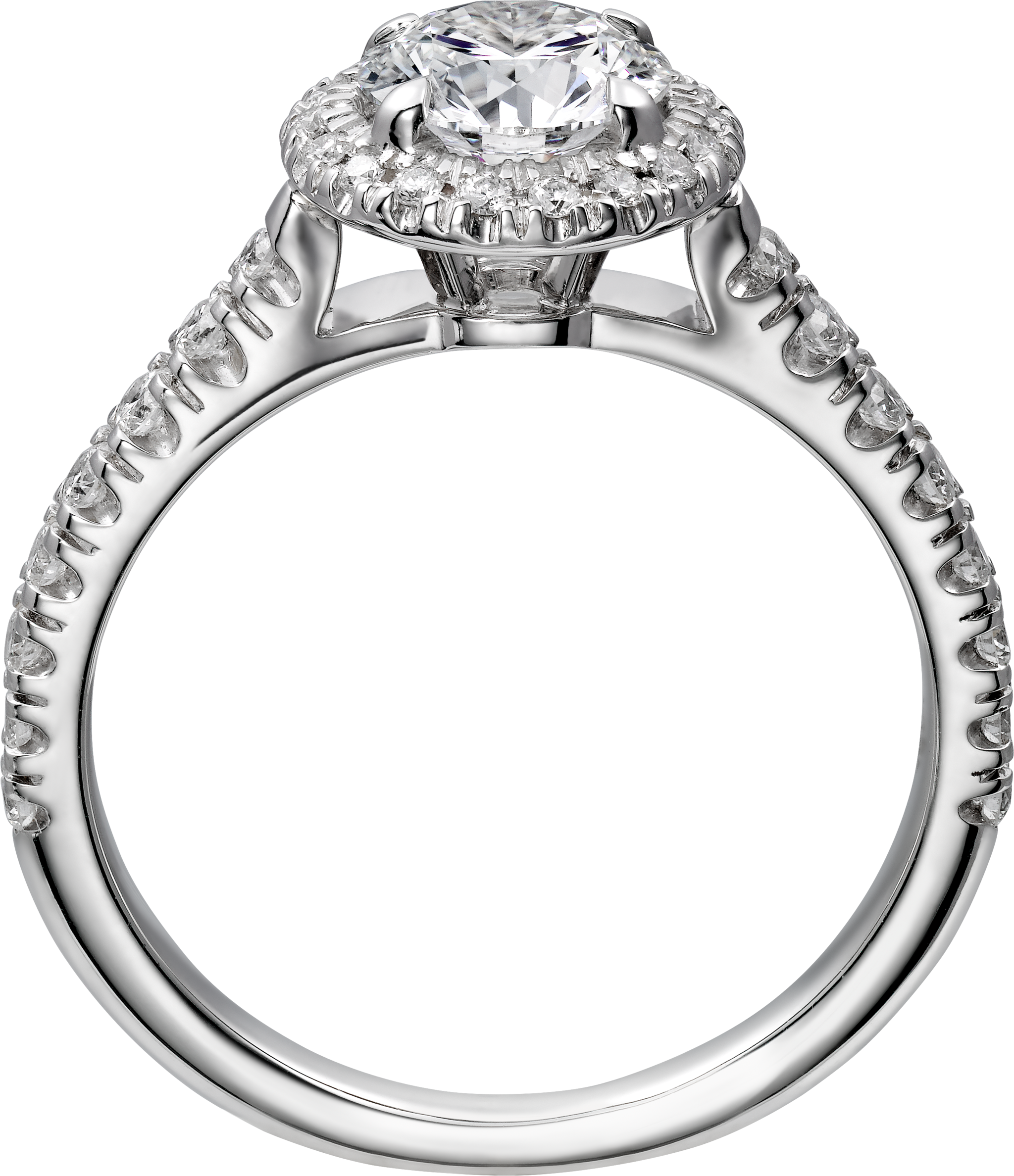 Cartier Destin&eacute;e solitaire, brilliant-cut diamond, paved 