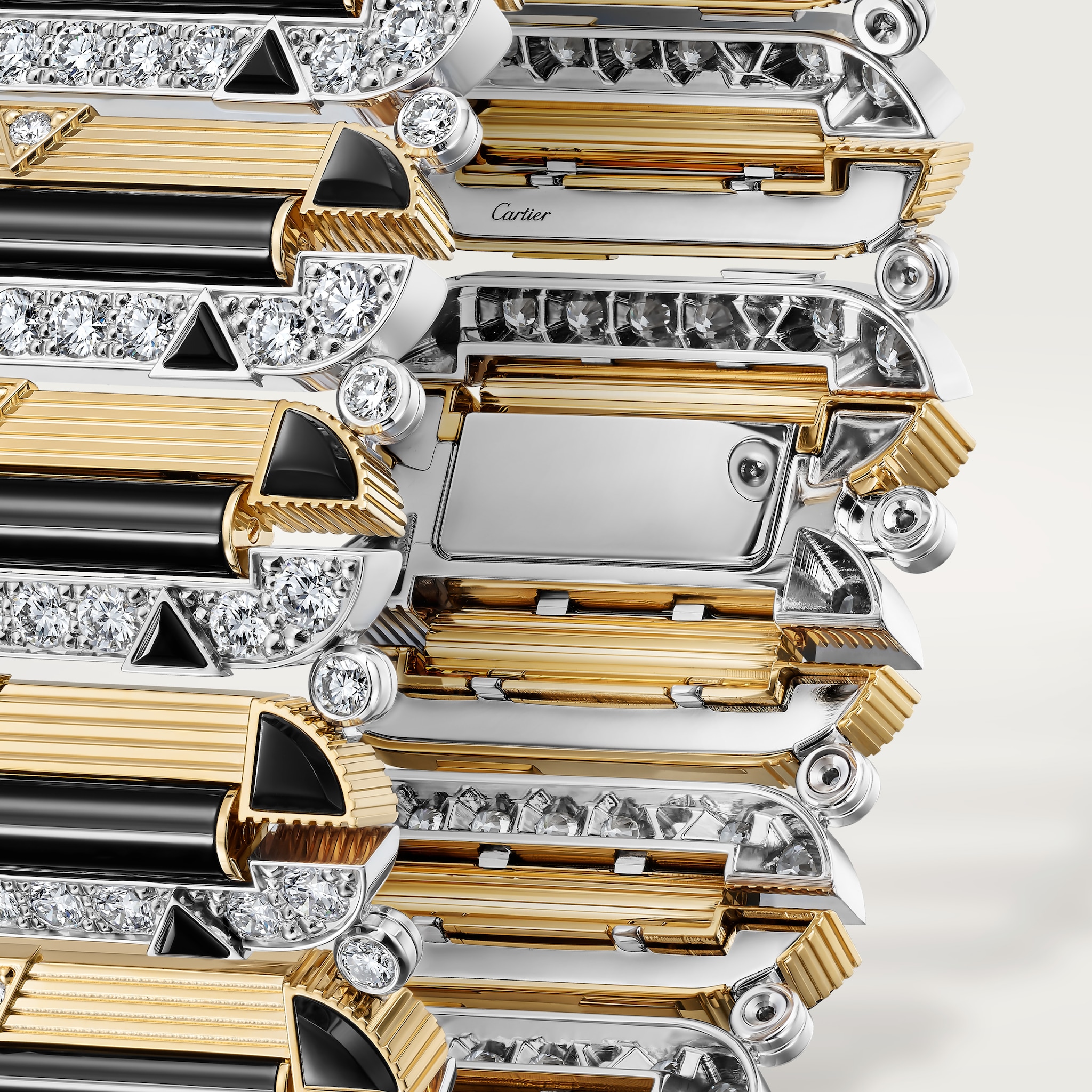 7 صورة ،سوار "جيومتري إي كونتراست"، عقيق يماني، مرصوف