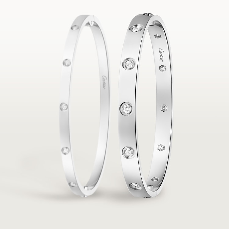 Cartier bracelet silver with diamonds hotsell