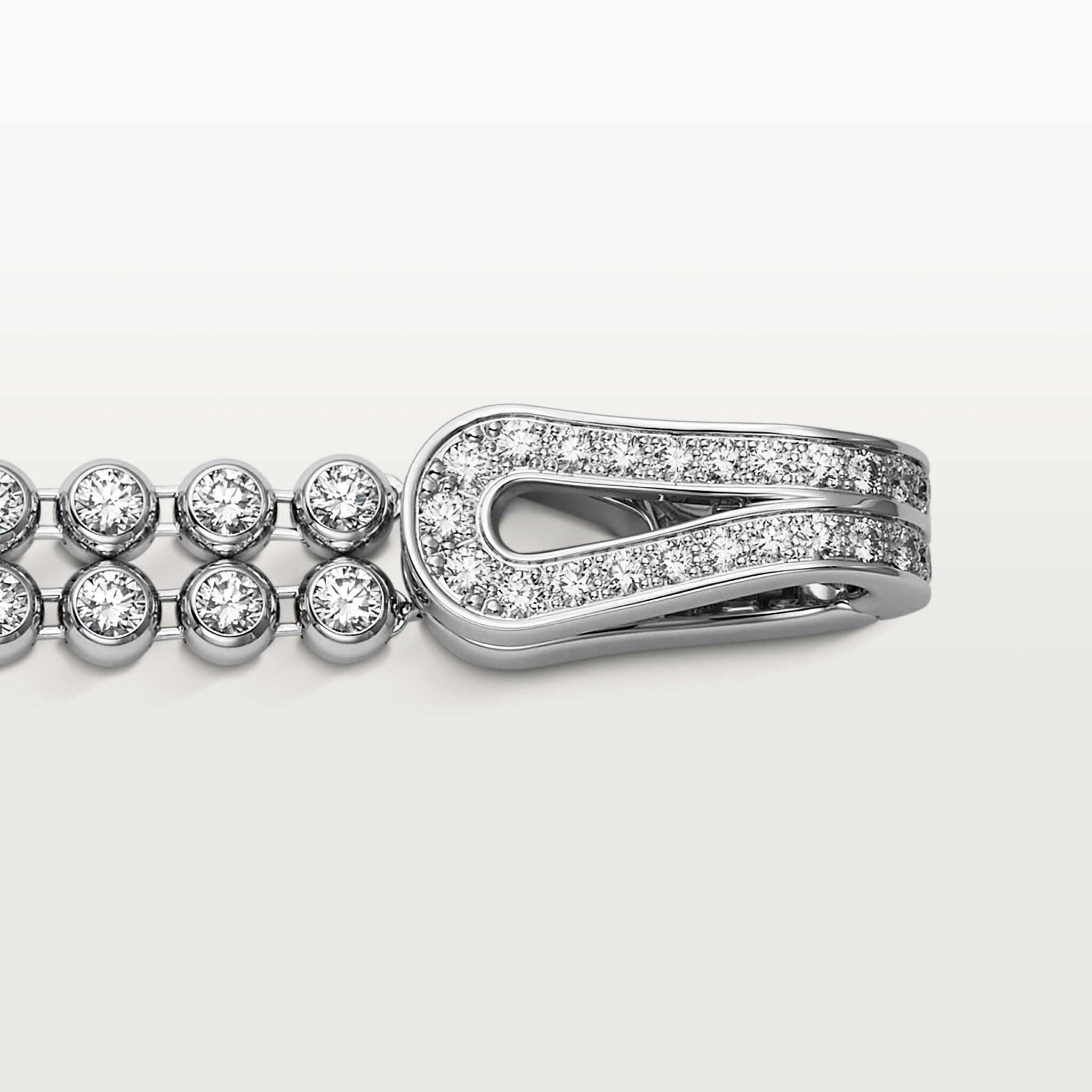 Agrafe bracelet, brilliant-cut diamonds, paved 