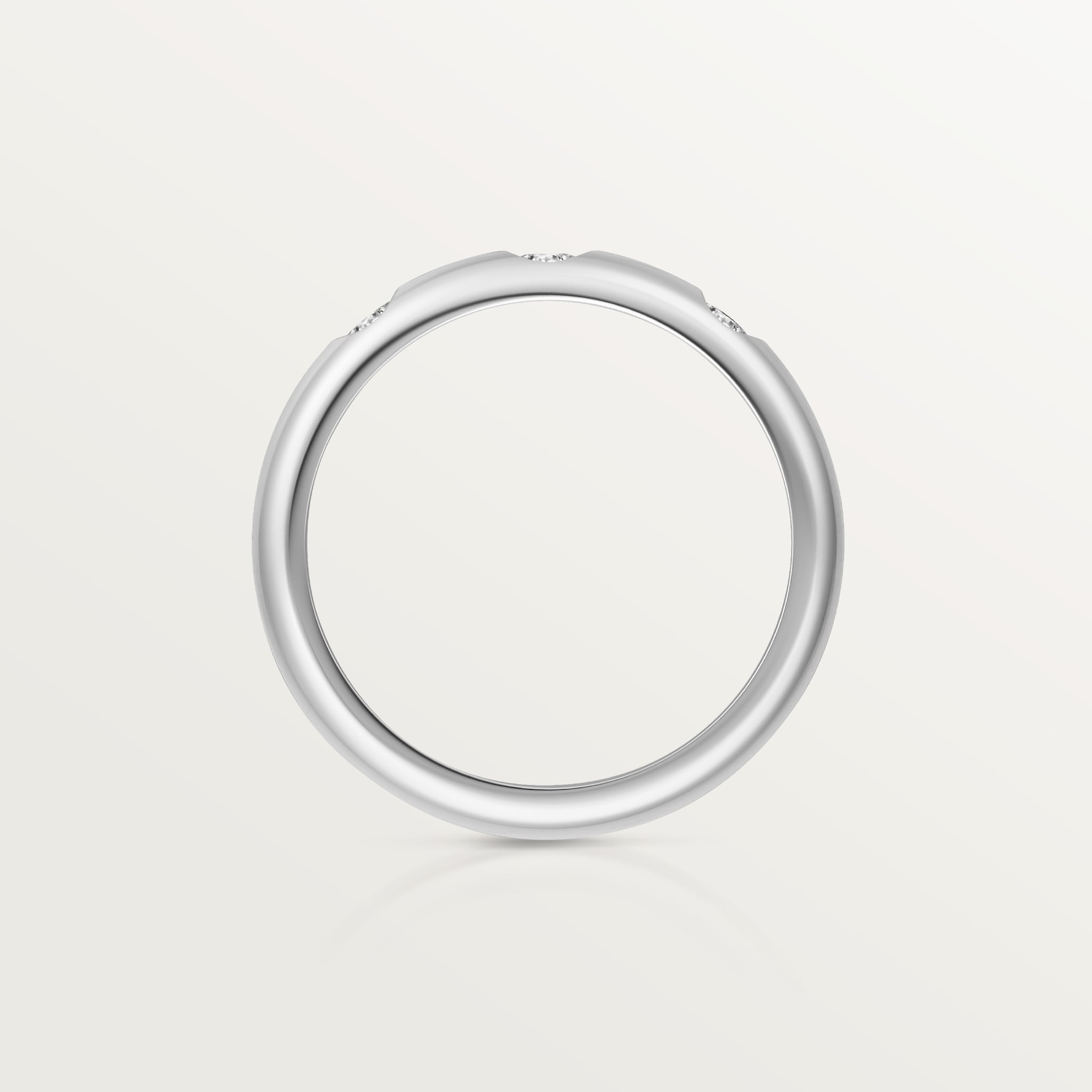 1895 wedding band, 2.6 mm width, 3 diamonds