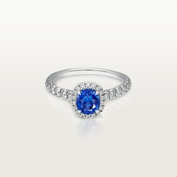 Cartier Destinée solitaire, oval-cut sapphire, paved  Cartier Destinée solitaire, oval-cut sapphire, paved