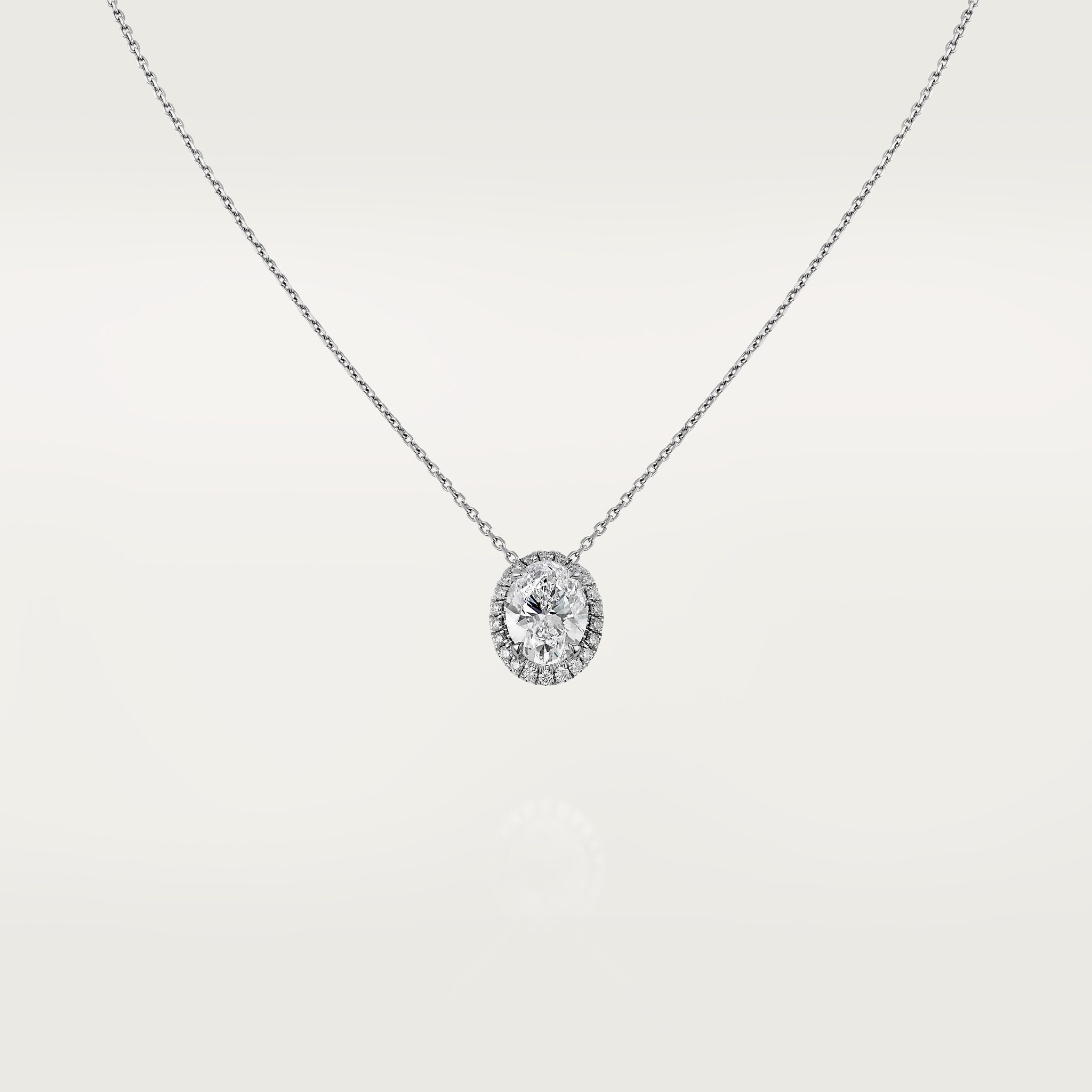 Cartier Destin&eacute;e pendant, oval-cut diamond, paved 