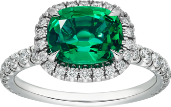 Cartier Destinée solitaire, cushion-cut emerald, paved  Cartier Destinée solitaire, cushion-cut emerald, paved