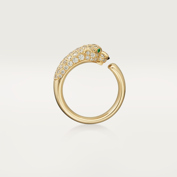 CRN4765800 Panth re de Cartier ring Yellow gold emeralds
