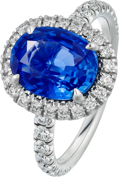 Cartier Destinée solitaire, oval-cut sapphire, paved  Cartier Destinée solitaire, oval-cut sapphire, paved