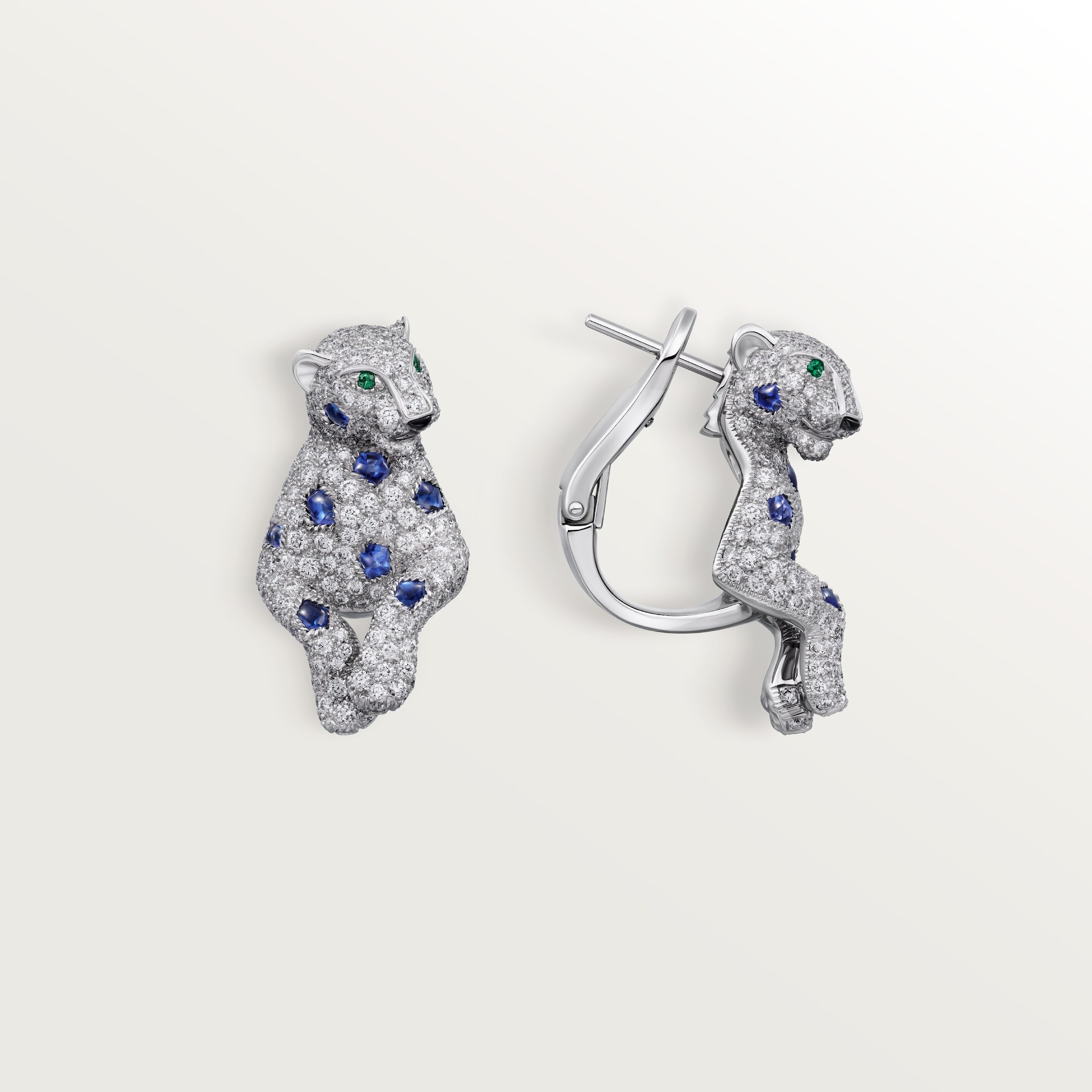 Panth&egrave;re de Cartier earrings, sapphires, paved, image 5