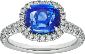 Cartier Destinée solitaire, cushion-cut sapphire, paved  Cartier Destinée solitaire, cushion-cut sapphire, paved