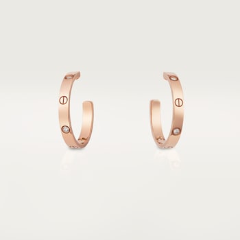 Créoles #LOVE#, moyen modèle, 6 diamants