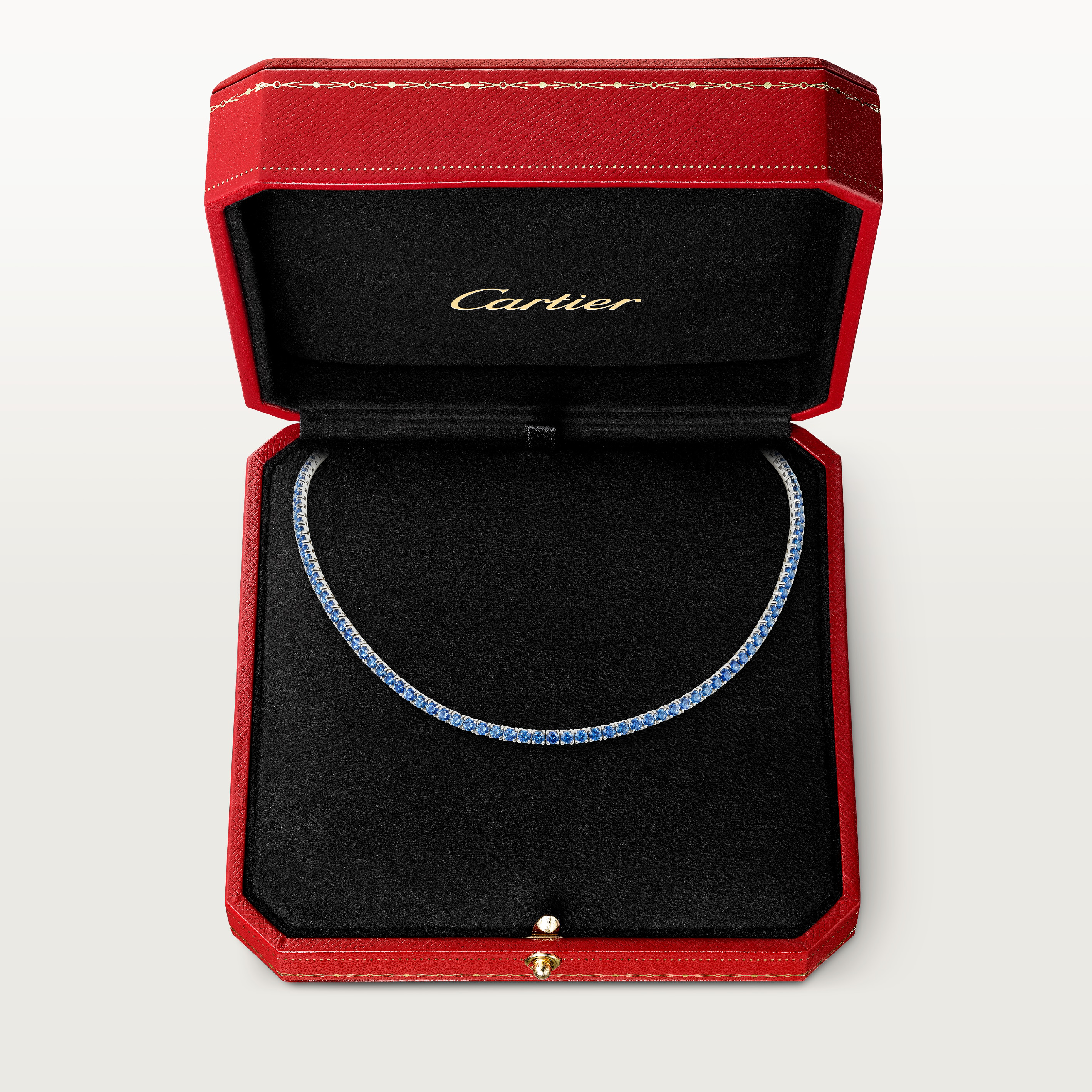 Essential Lines necklace, brilliant-cut sapphires, image 3