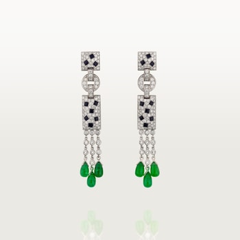 Panthère de Cartier earrings, emeralds, paved Panthère de Cartier earrings, emeralds, paved