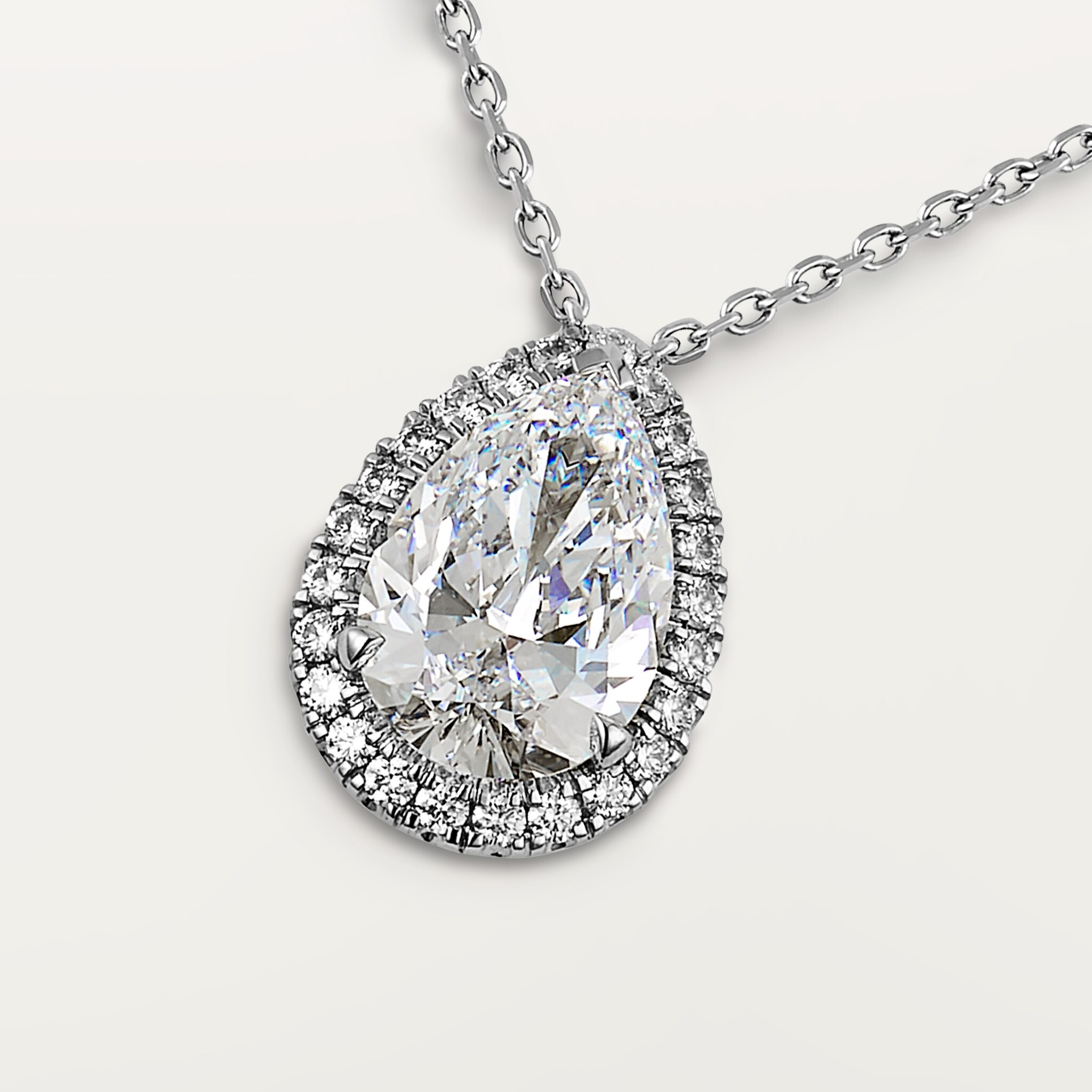 Cartier Destin&eacute;e pendant, pear-shaped diamond, paved 