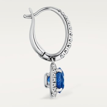 Cartier Destinée sleeper earrings, 2 oval-cut sapphires, paved Cartier Destinée sleeper earrings, 2 oval-cut sapphires, paved