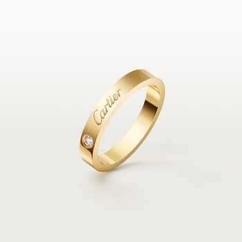 C de Cartier wedding band, 3 mm width, 1 diamond C de Cartier wedding band, 3 mm width, 1 diamond