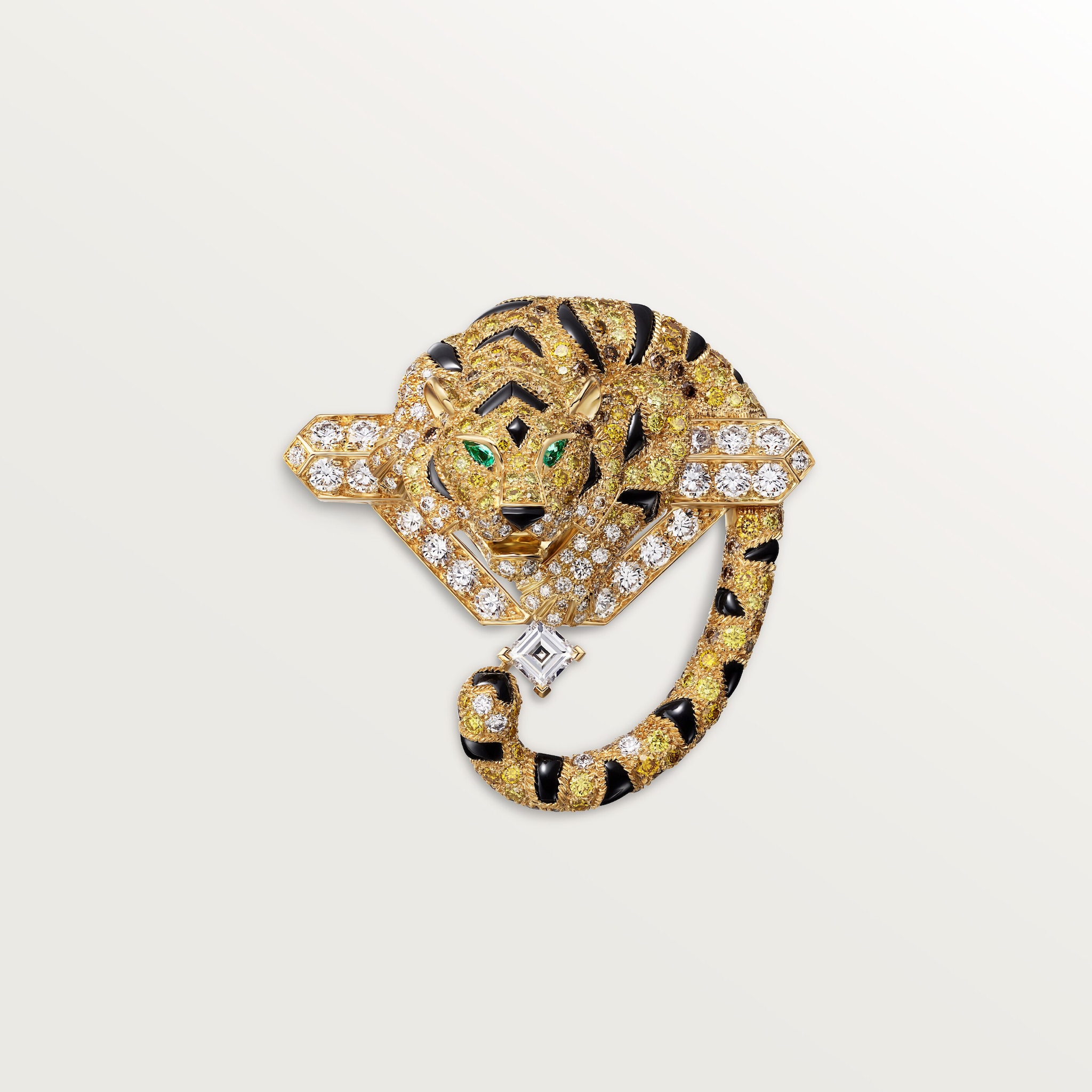 Faune et Flore de Cartier brooch, yellow, orange and brown diamonds, paved