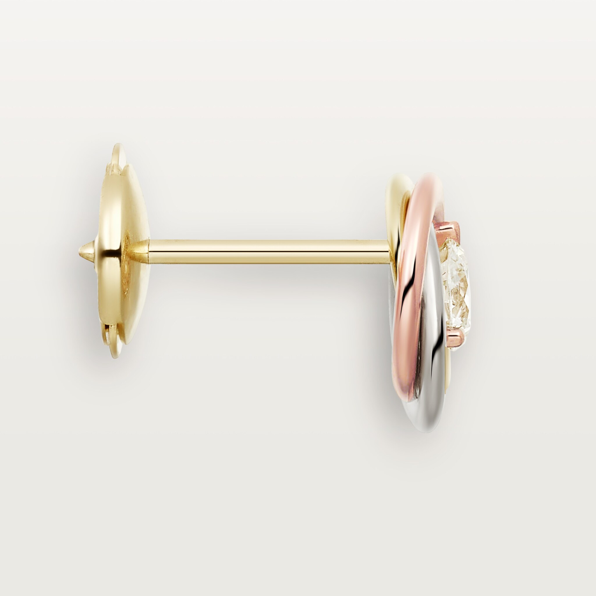 Trinity stud earrings, 2 diamonds