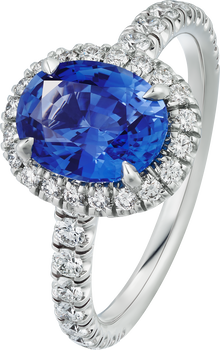 Cartier Destinée solitaire, oval-cut sapphire, paved  Cartier Destinée solitaire, oval-cut sapphire, paved
