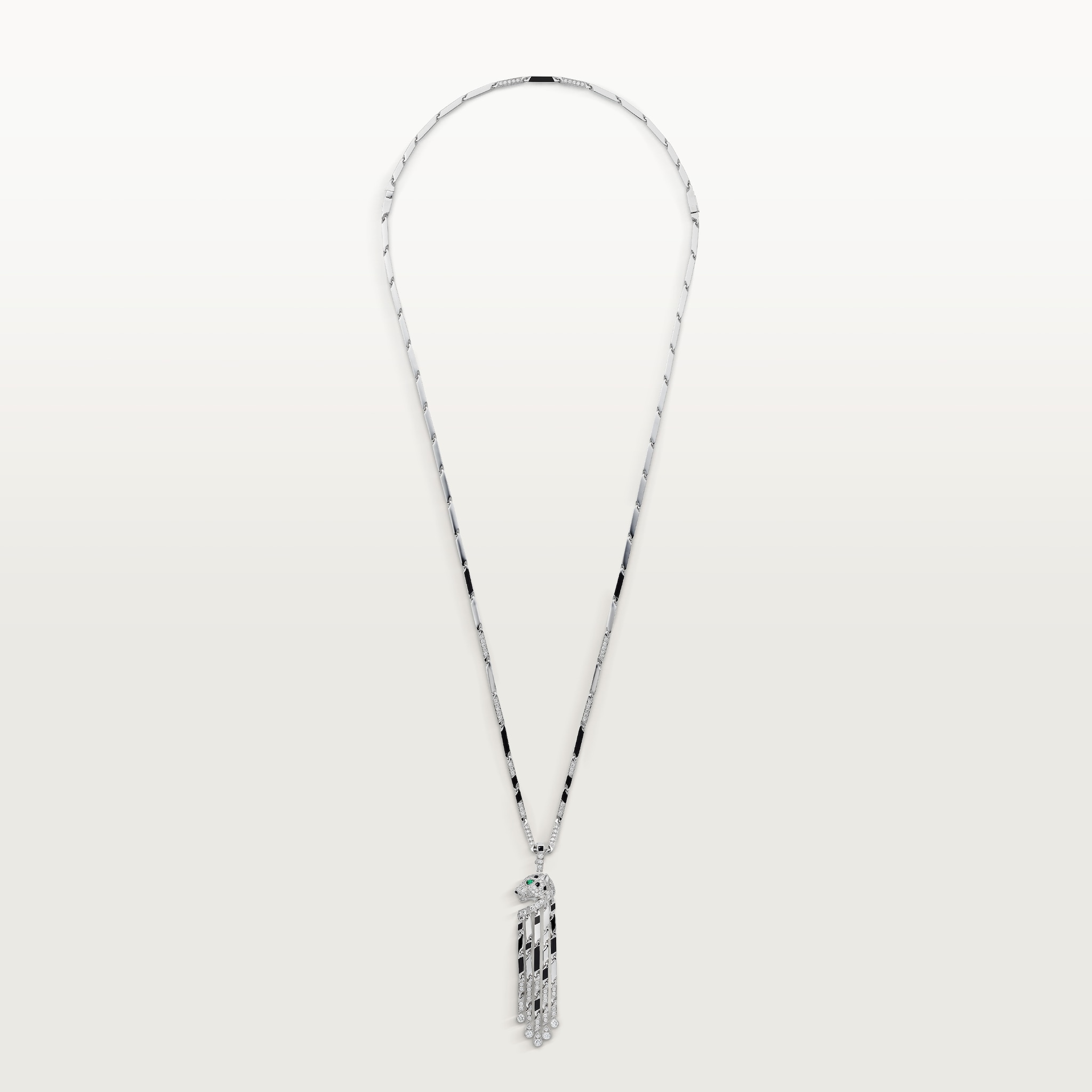 قلادة طويلة "پانتير دو كارتييه"، موديل الحجم الصغير، مرصوفة 