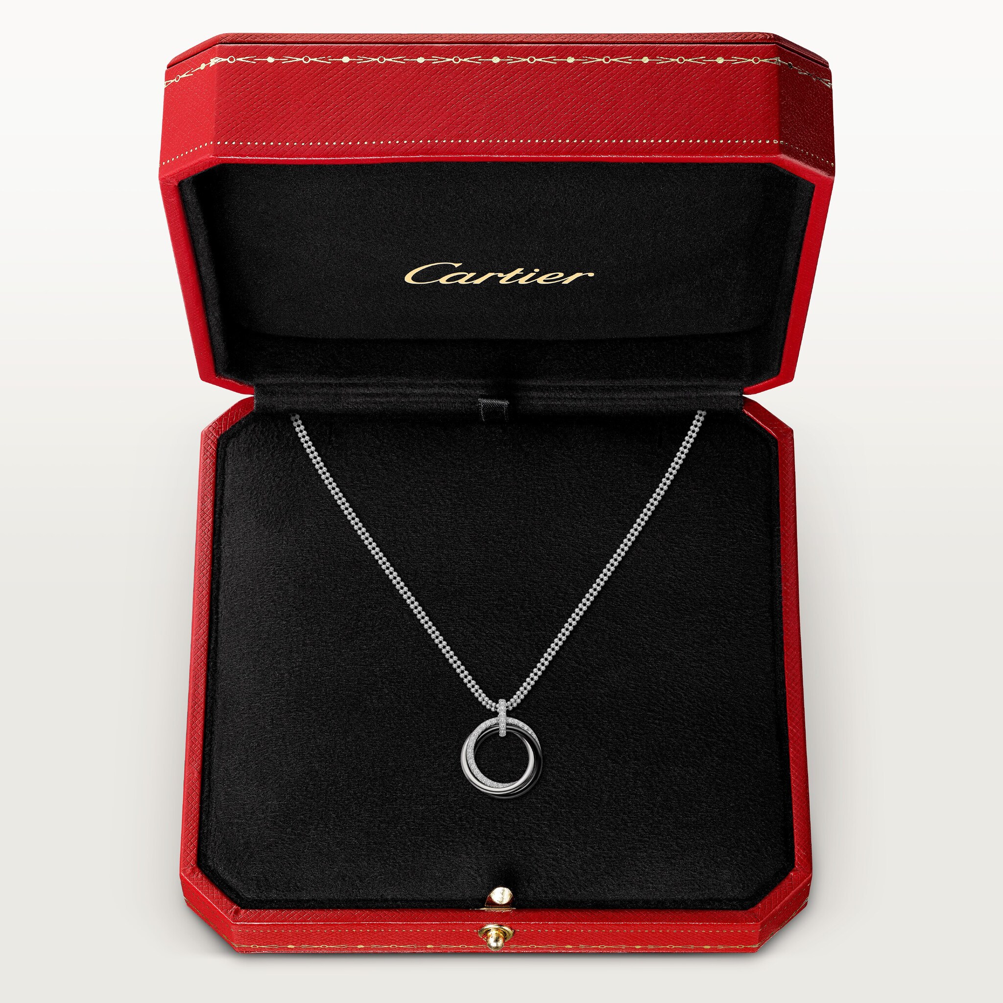 Cartier trinity トリニティ　ダイヤ necklace Trinity pendant, ceramic, diamonds