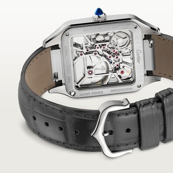 Santos-Dumont skeleton watch equipped with a micro-rotor Santos-Dumont skeleton watch equipped with a micro-rotor
