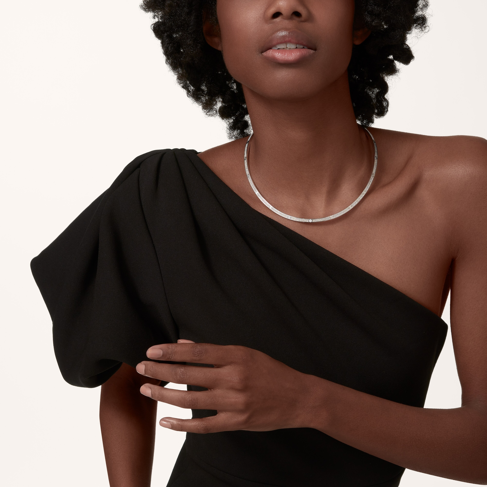 #LOVE# torque necklace, paved, image 2