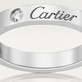C de Cartier wedding band, 3 mm width, 1 diamond C de Cartier wedding band, 3 mm width, 1 diamond