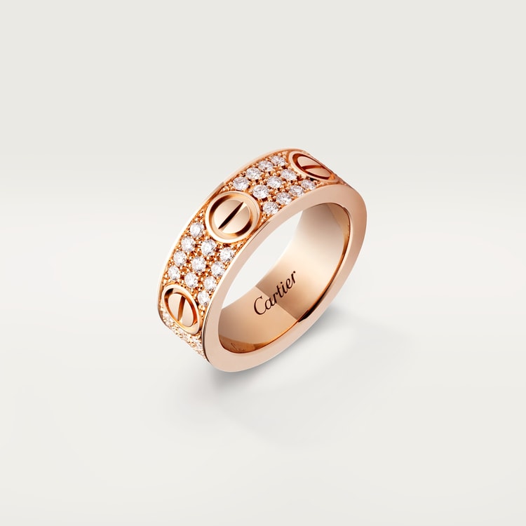 CRB4087600 LOVE ring diamond paved Pink gold diamonds Cartier
