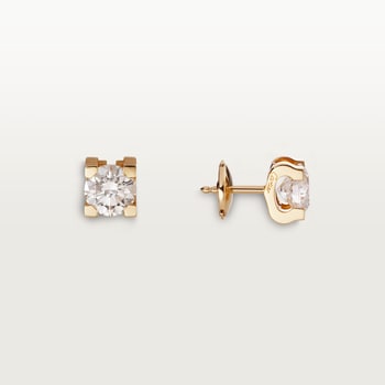 C de Cartier stud earrings, 2 brilliant-cut diamonds  C de Cartier stud earrings, 2 brilliant-cut diamonds