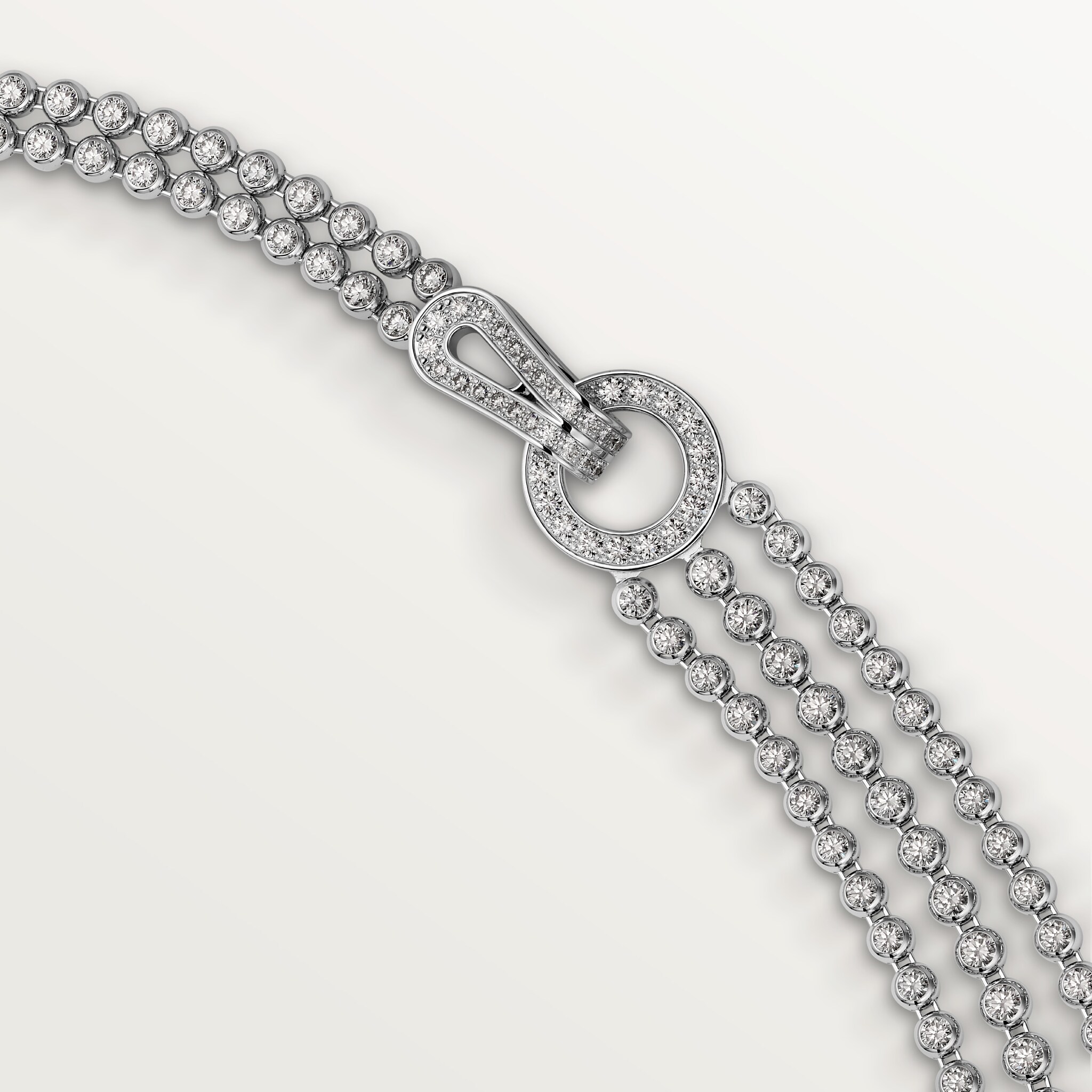 Agrafe necklace, brilliant-cut diamonds, paved 