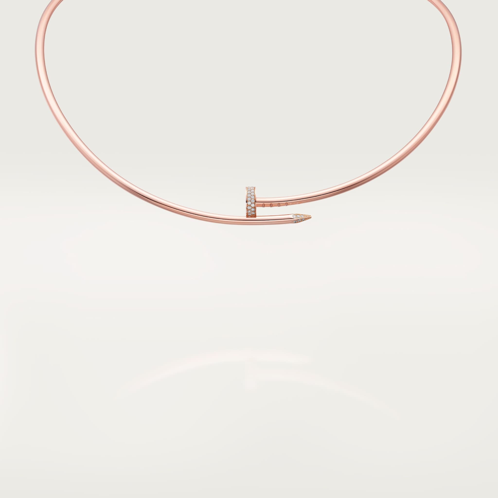 Collier Torque Juste un Clou, petit mod&egrave;le, diamants