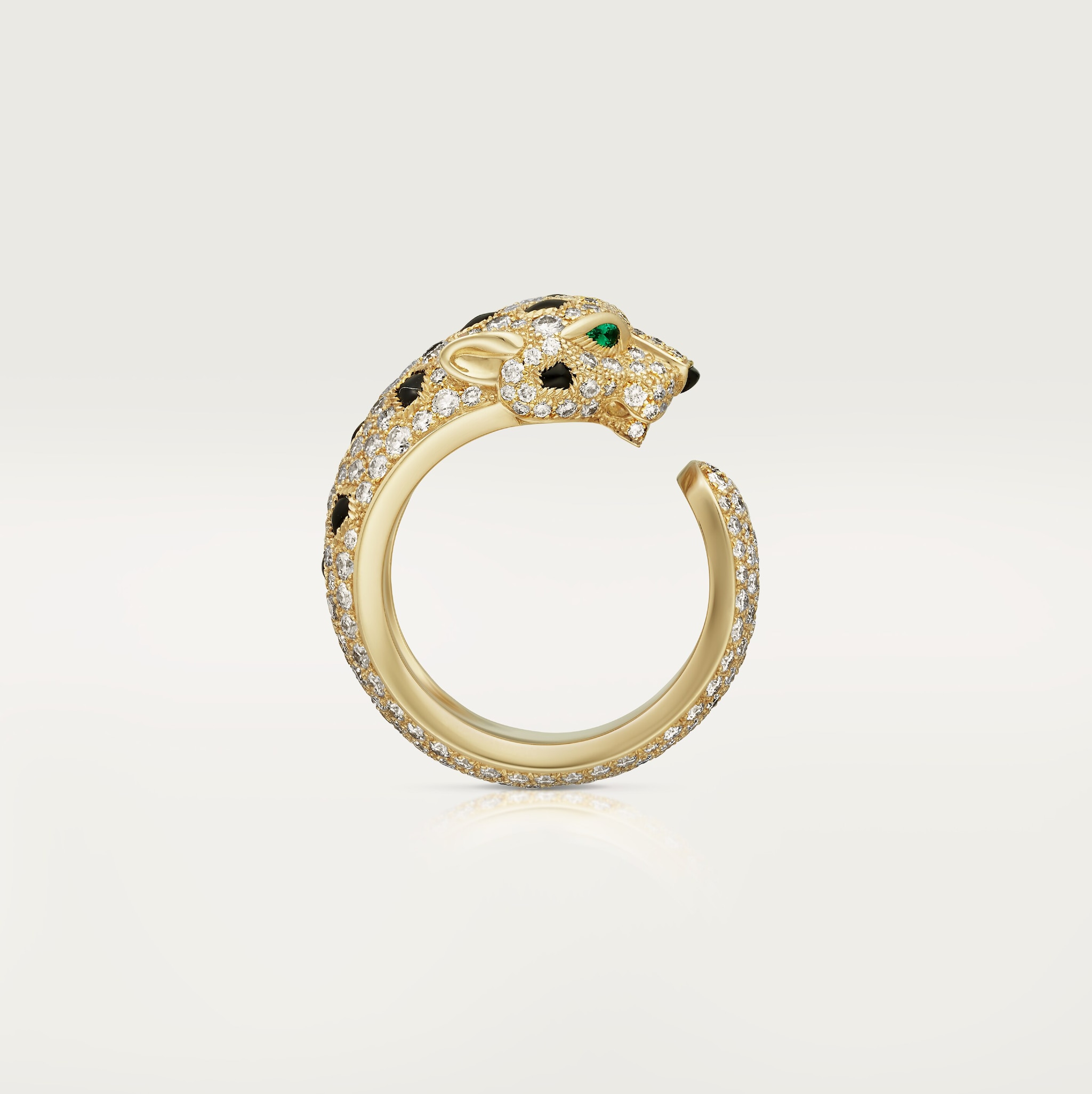 Panth&egrave;re de Cartier ring, medium model, half-paved