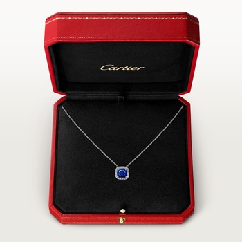 Cartier Destinée pendant, cushion-cut sapphire, paved  Cartier Destinée pendant, cushion-cut sapphire, paved