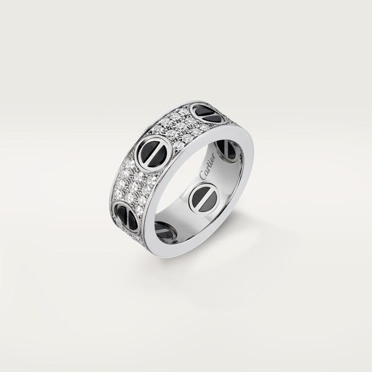 CRB4207600 LOVE ring diamond paved ceramic White gold ceramic diamonds Cartier