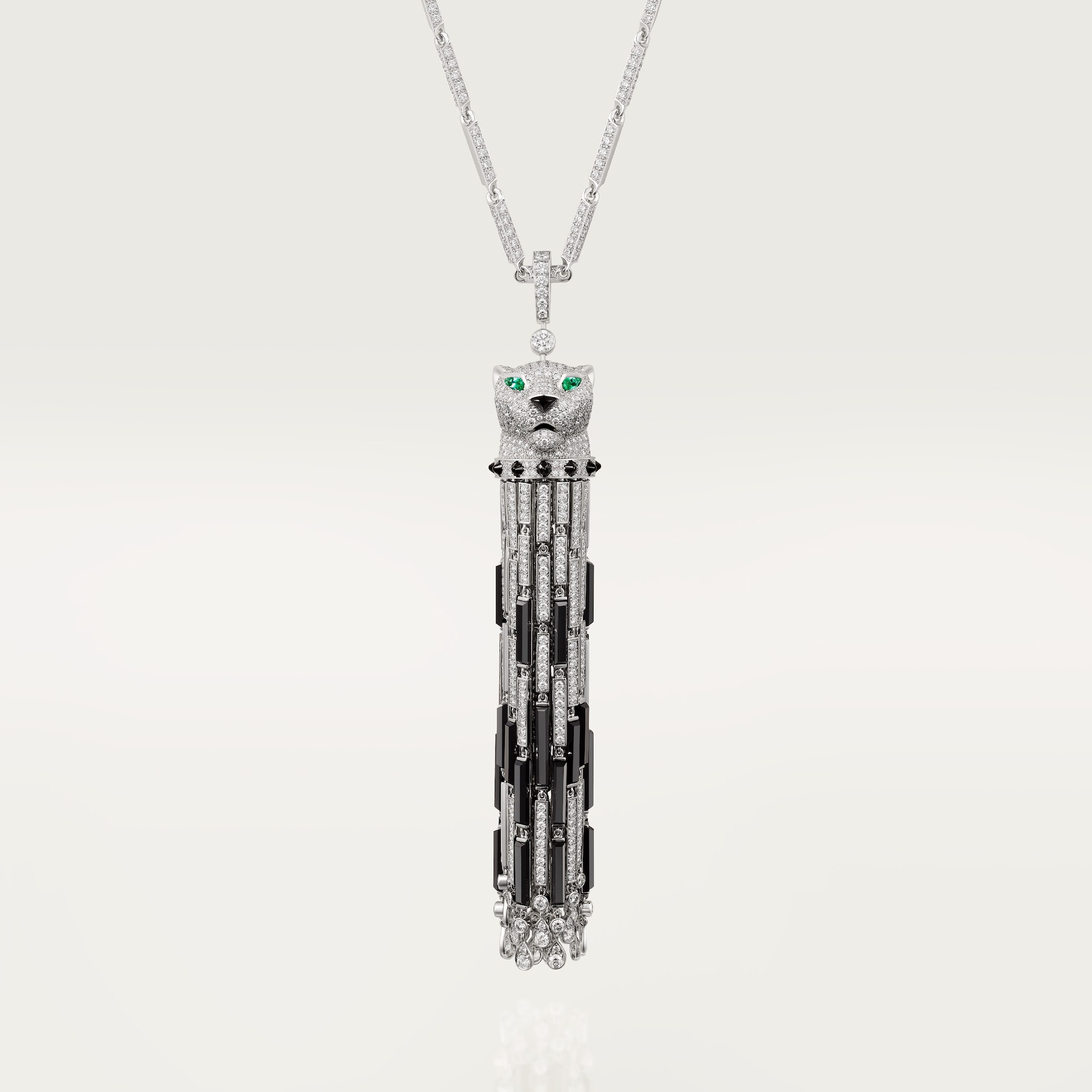 Panth&egrave;re de Cartier long necklace, onyx, multi-wear, large model, paved 