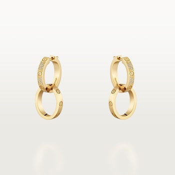 Boucles d'oreilles #LOVE#, multiportés, semi-pavées